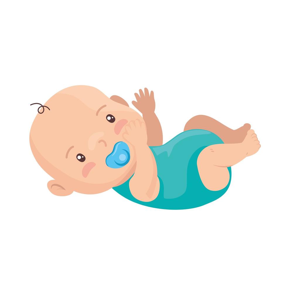 cute baby with pacifier vector