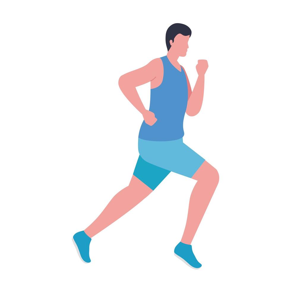 hombre atleta en maratón vector