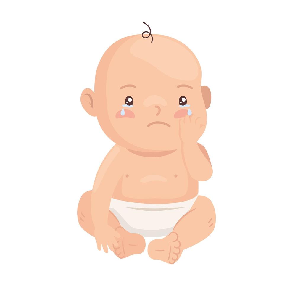 baby boy crying vector