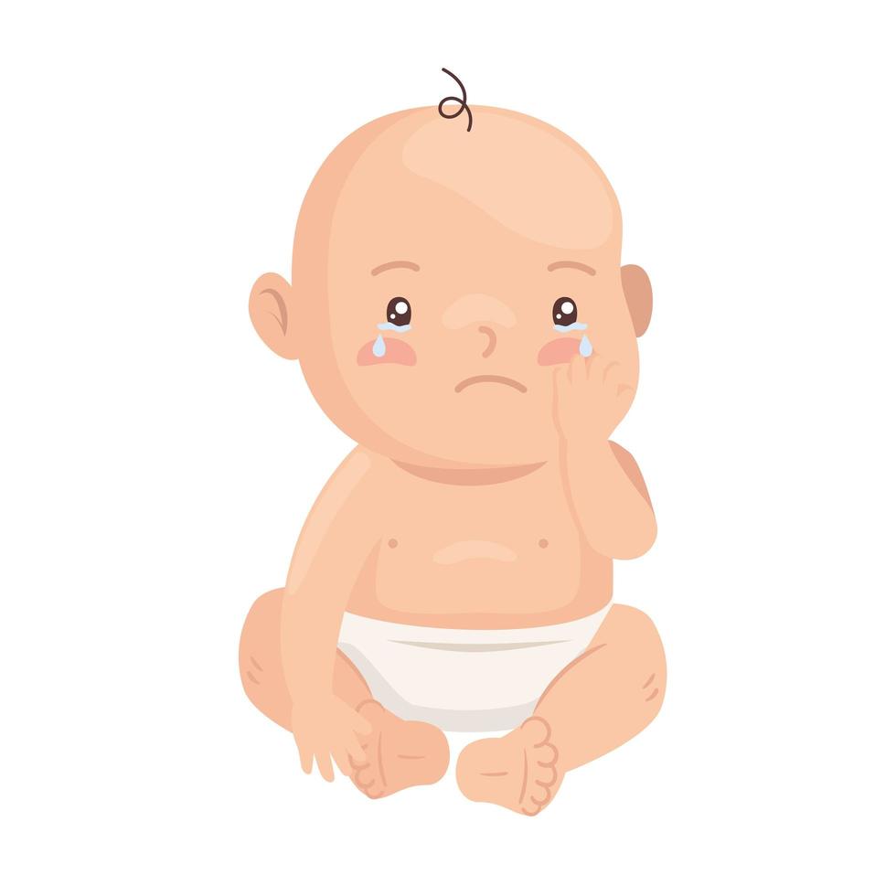 baby boy crying vector