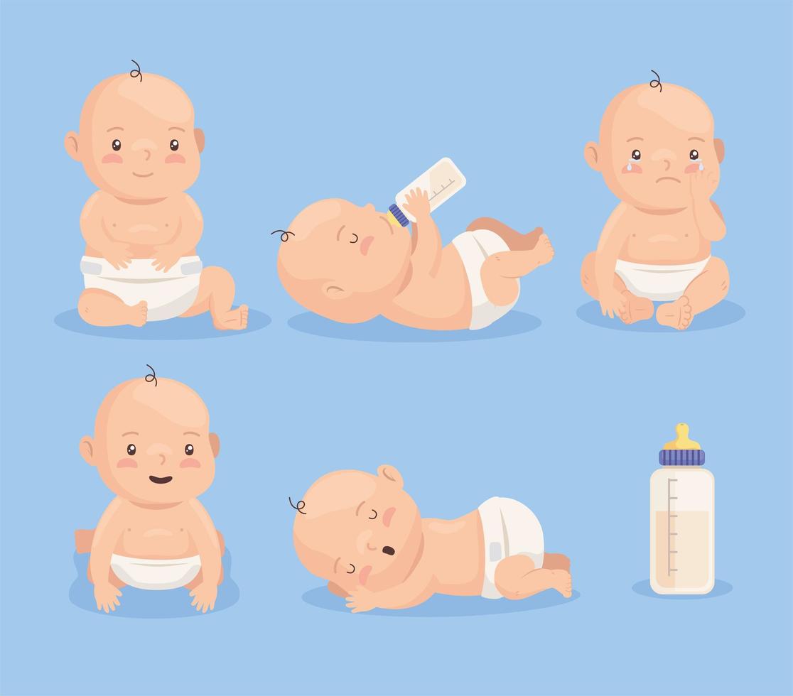 cute baby boys vector