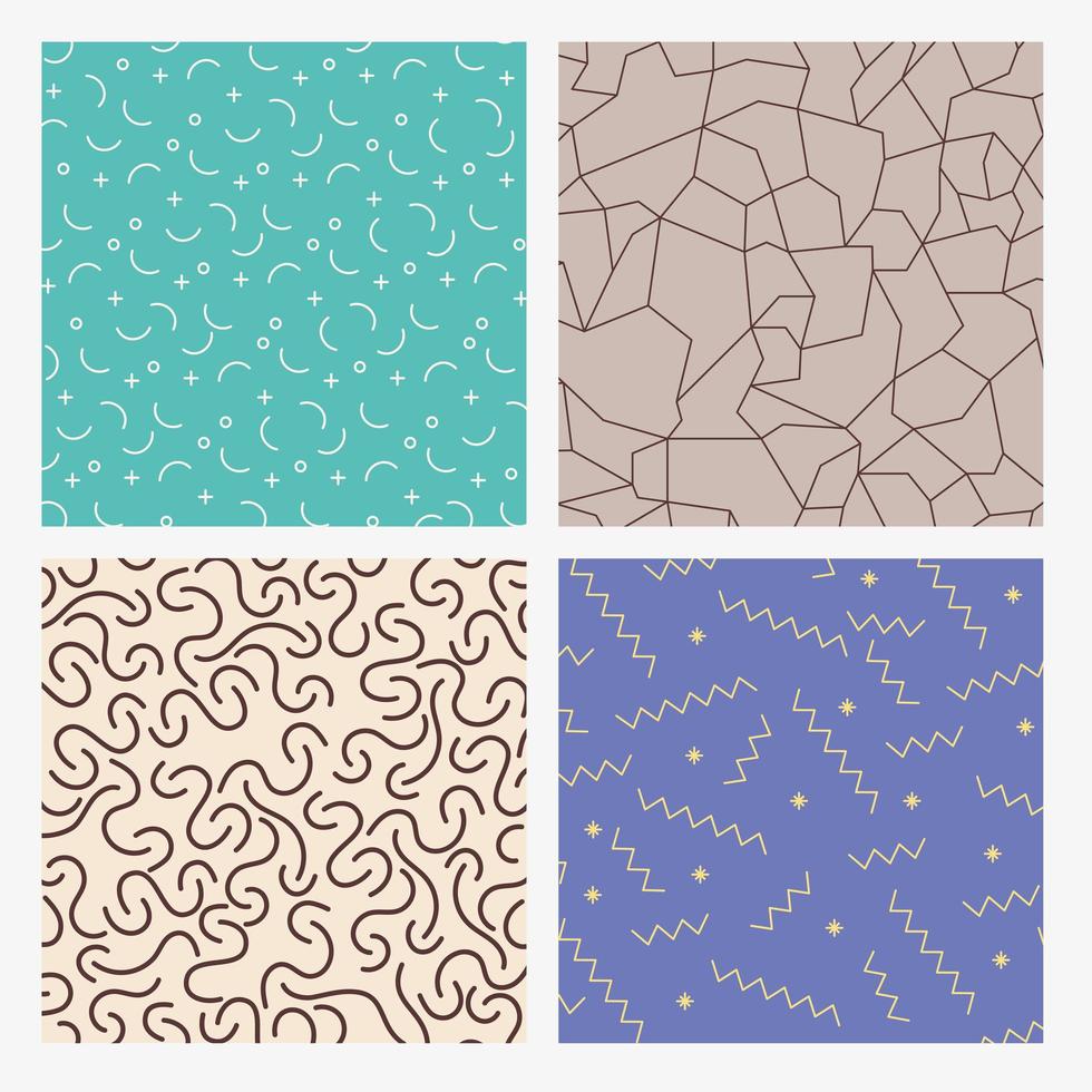 textures patterns four colors vector