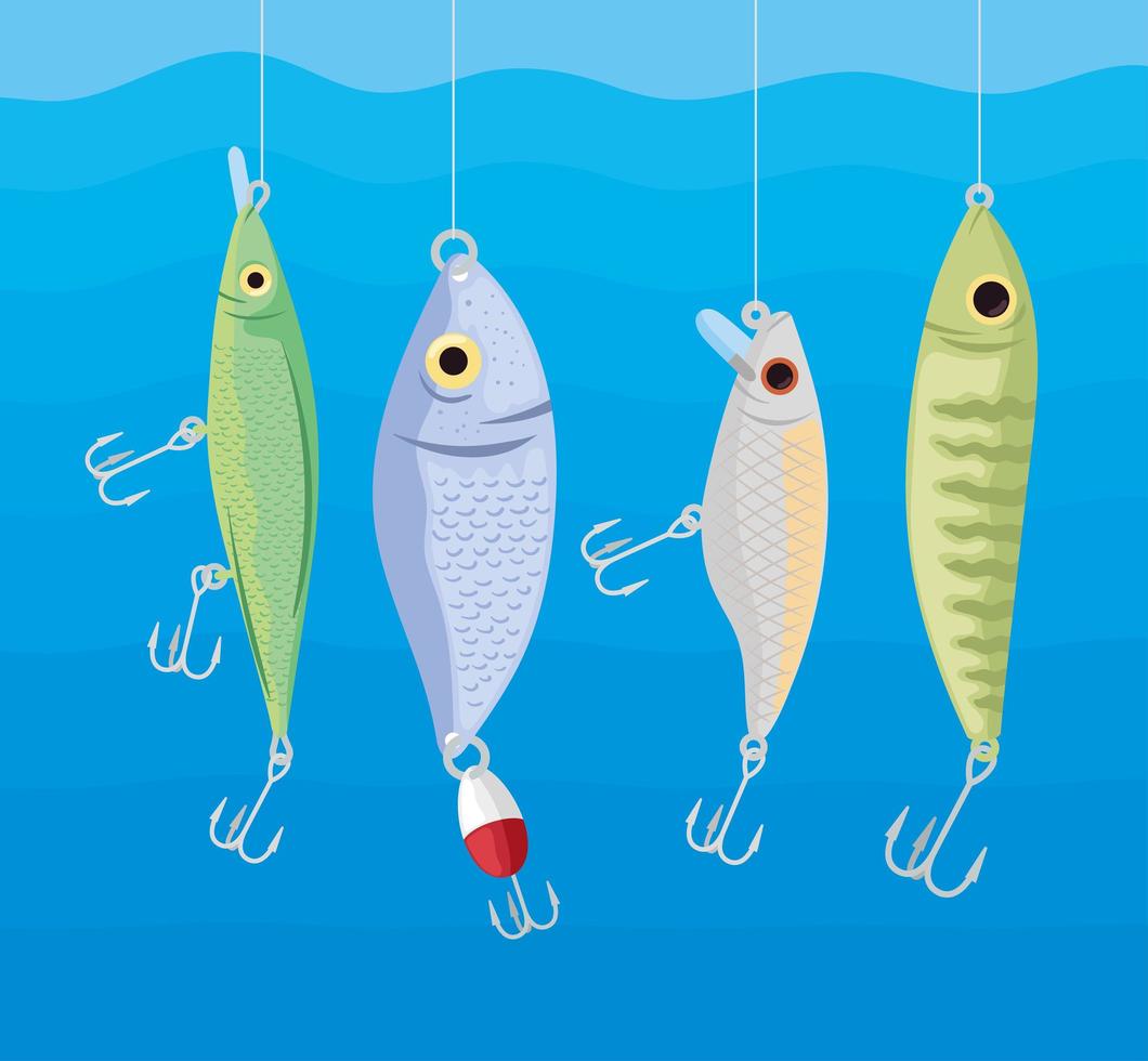 lures fishing in the water vector
