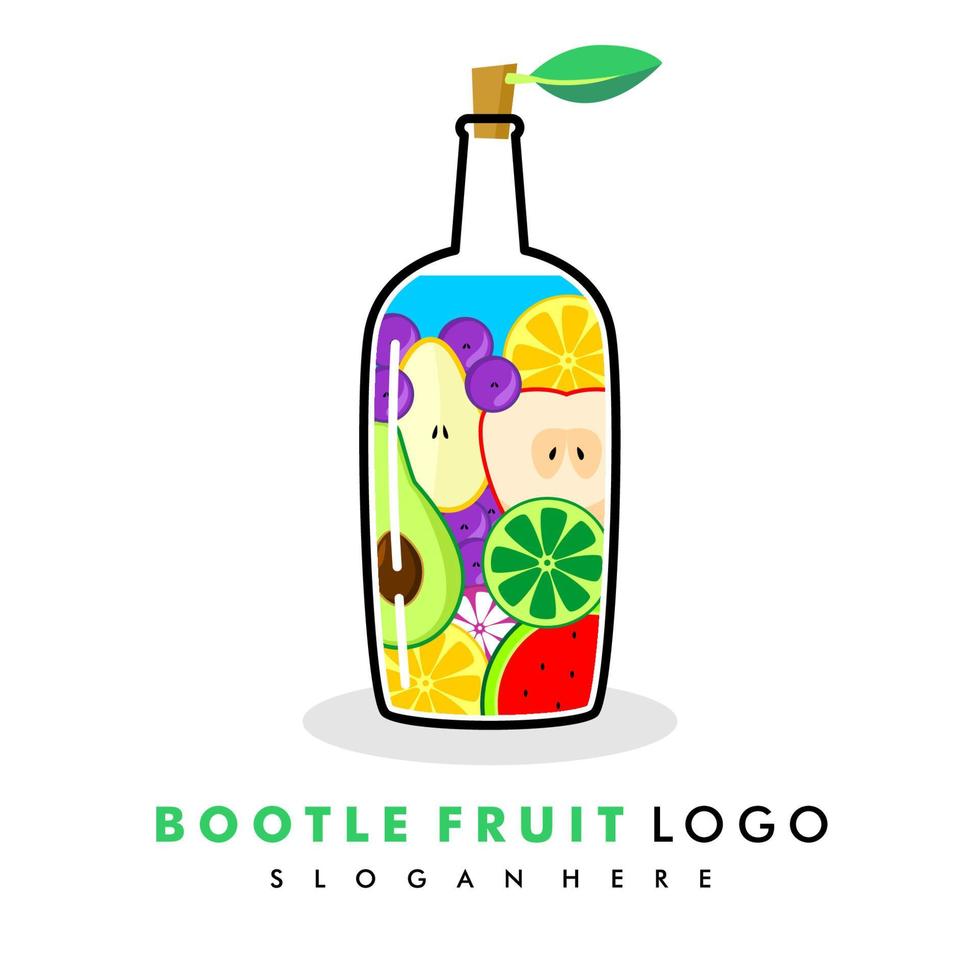 diseño de logotipo de jugo de fruta vector