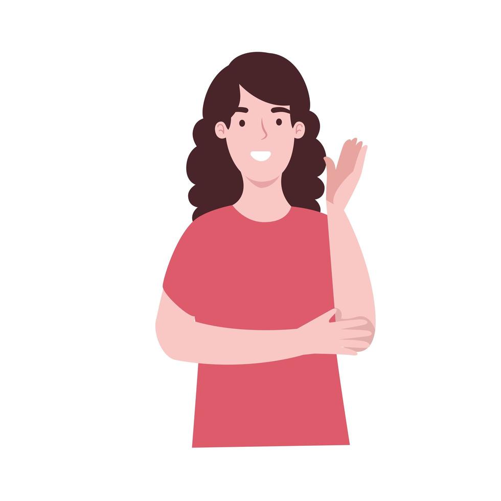 cute woman happy vector