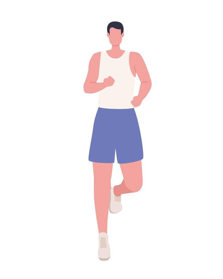 man sprinter in marathon vector