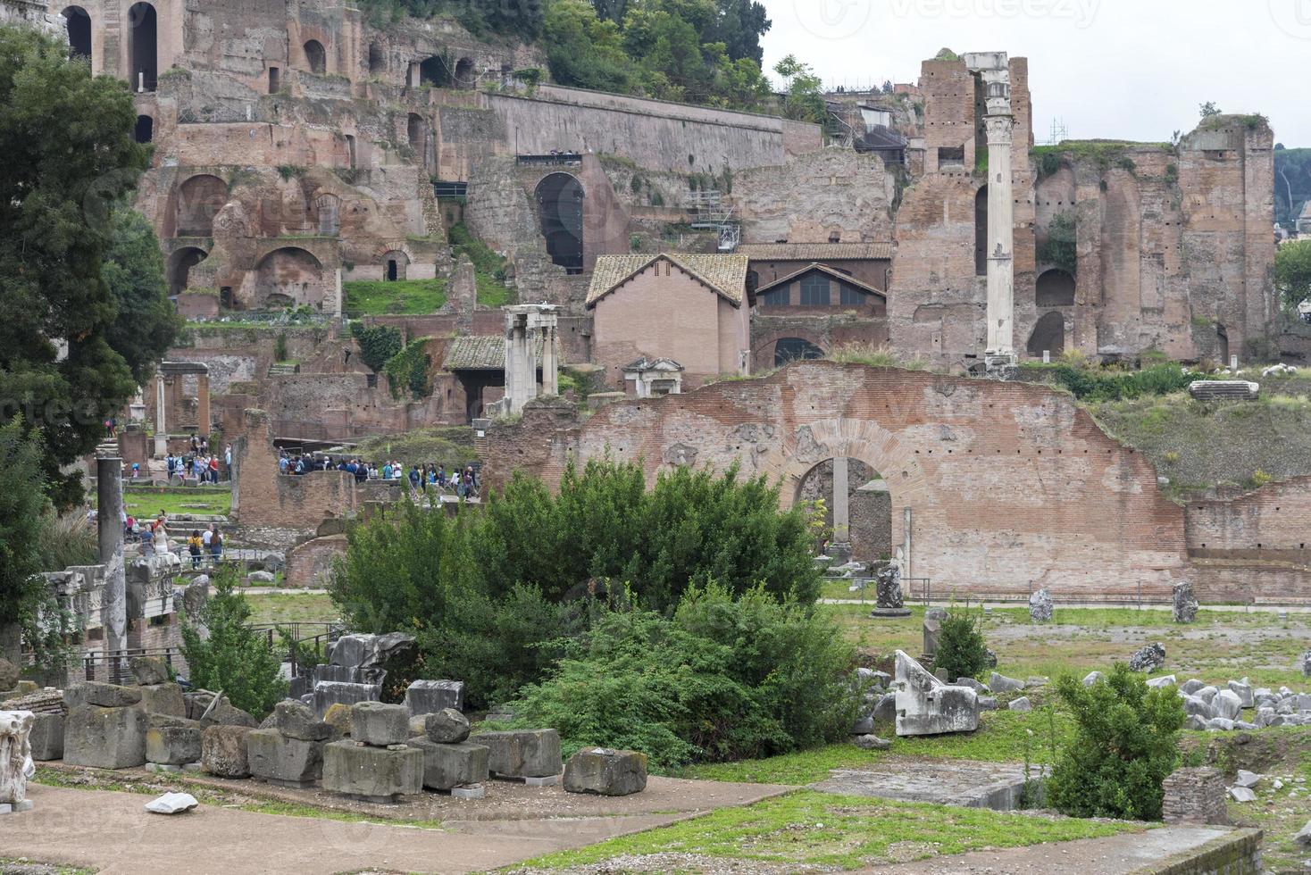 Ruins of the House of the Vestals in the Roman Forum. Rome, Italy photo