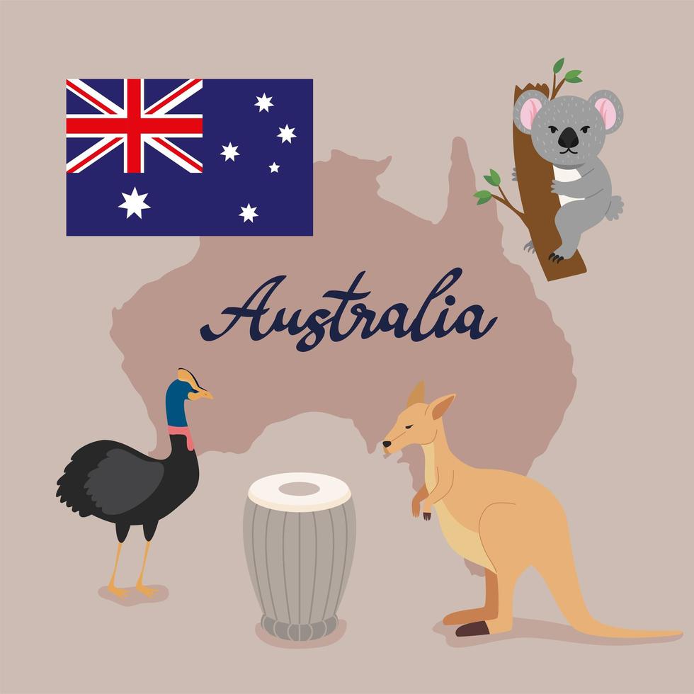 cartel del día de australia vector