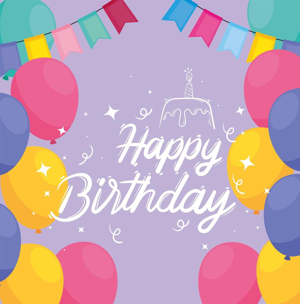 card of happy birthday vector