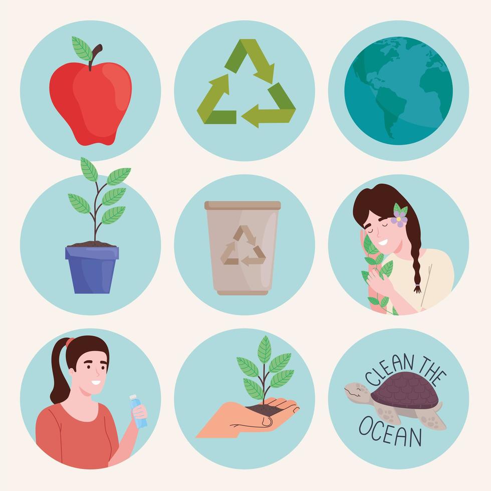 people and friendly icons vector