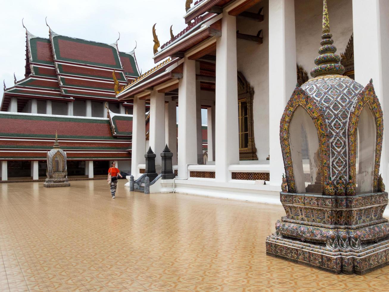 Wat Saket Ratcha Wora Maha Wihan BANGKOK THAILAND28 NOVEMBER 2018Rama Is grandson King Rama III 17871851 decided to build a chedi of huge dimensions inside Wat Saket phu khao Golden Mountain photo