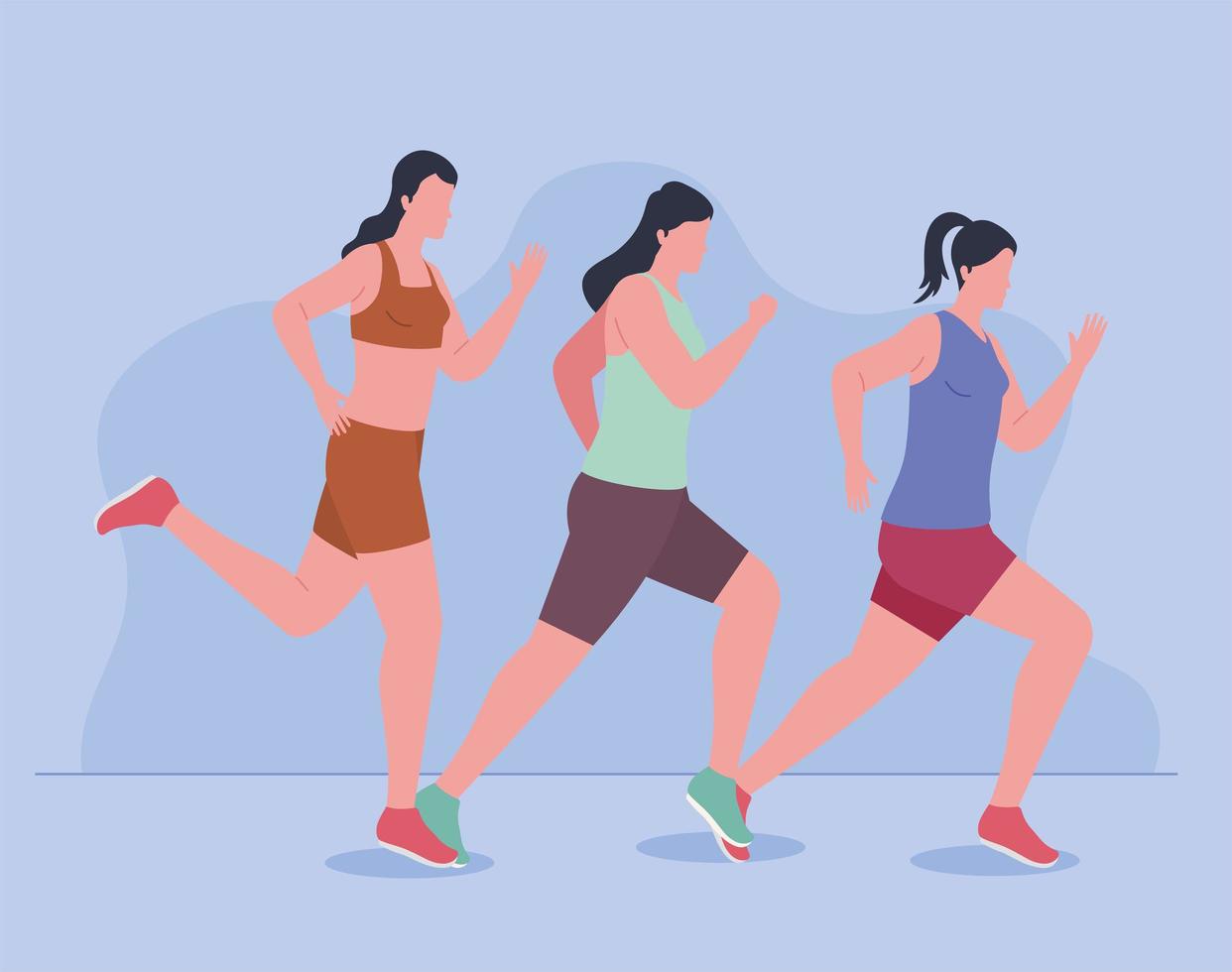 marathon sportswomen running vector
