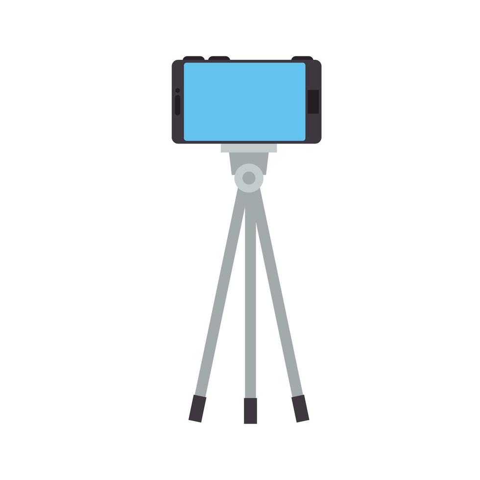 smartphone in tripod vector