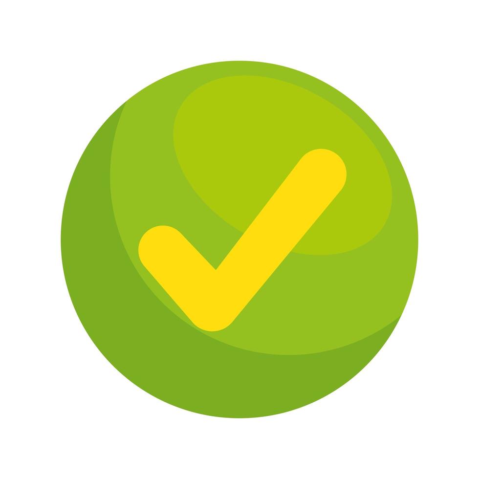 símbolo de verificación en el botón vector