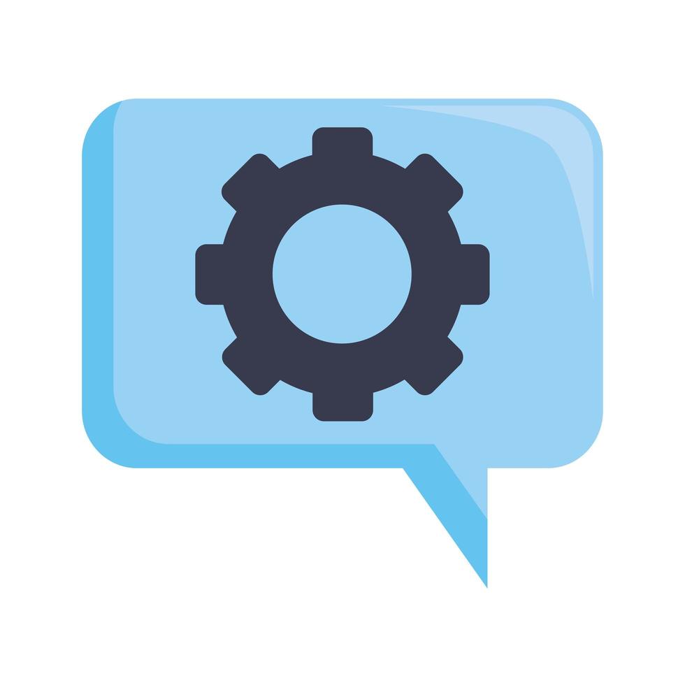 gear in speech bubble vector