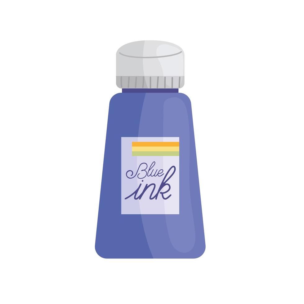 botella de tinta azul vector