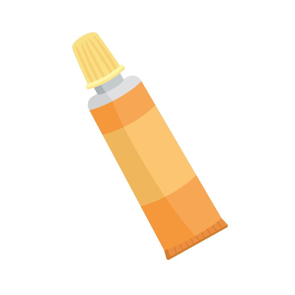 yellow acrylic paint tube vector