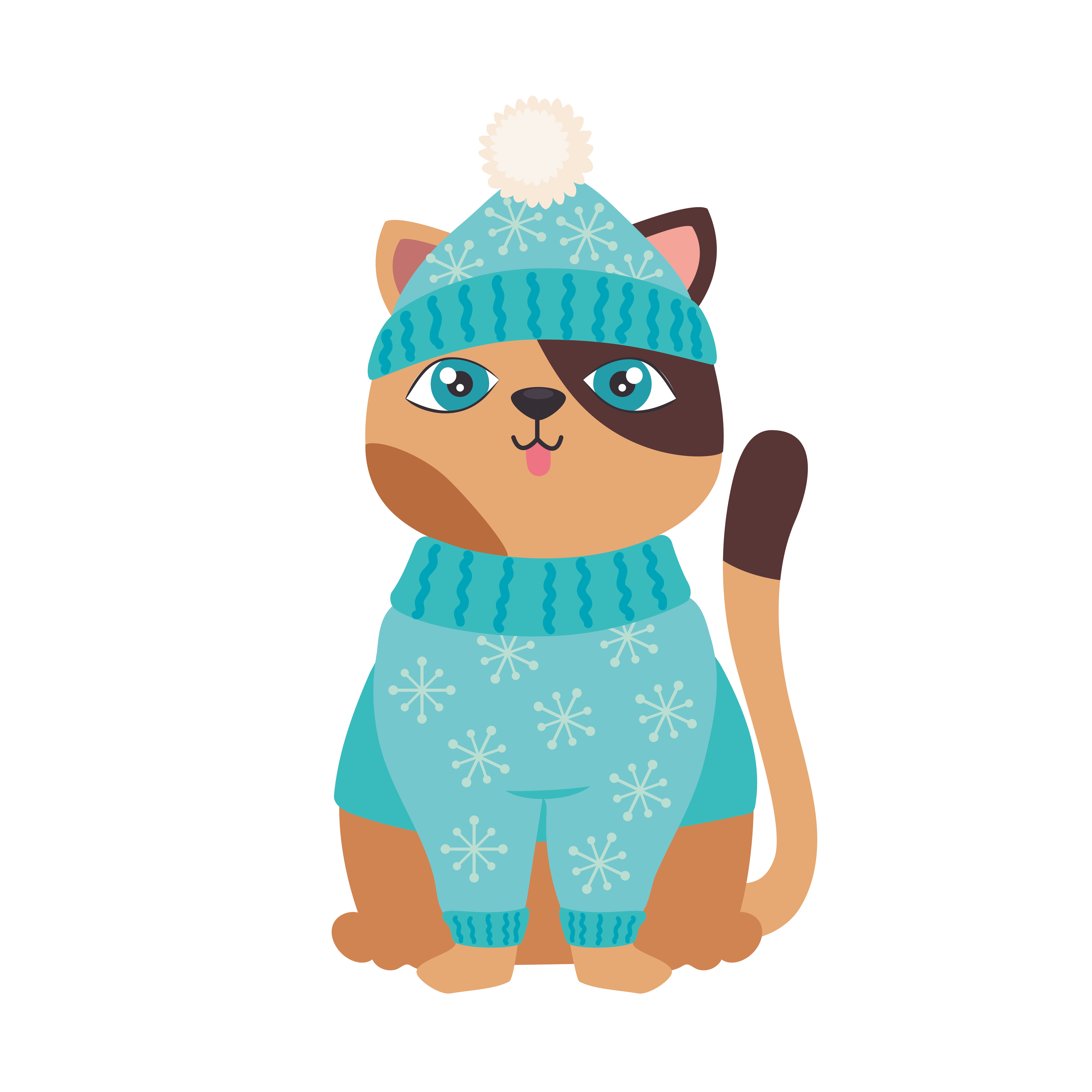 cute cat wearing winter clothes 5262995 Vector Art at Vecteezy