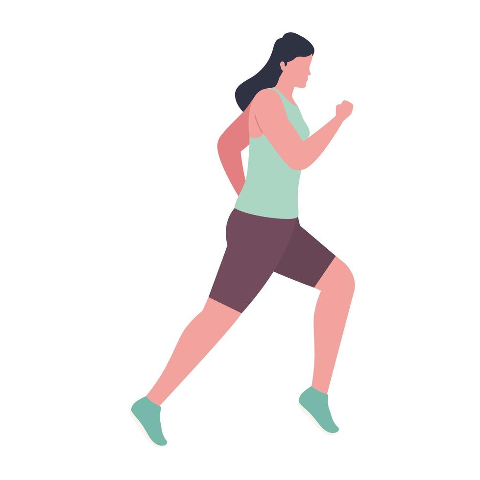 mujer corriendo en maratón vector