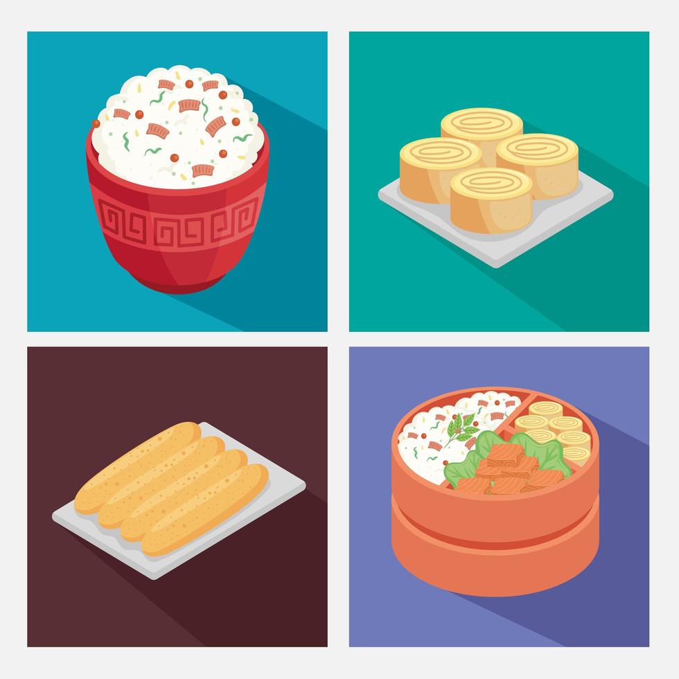 four bento box icons vector