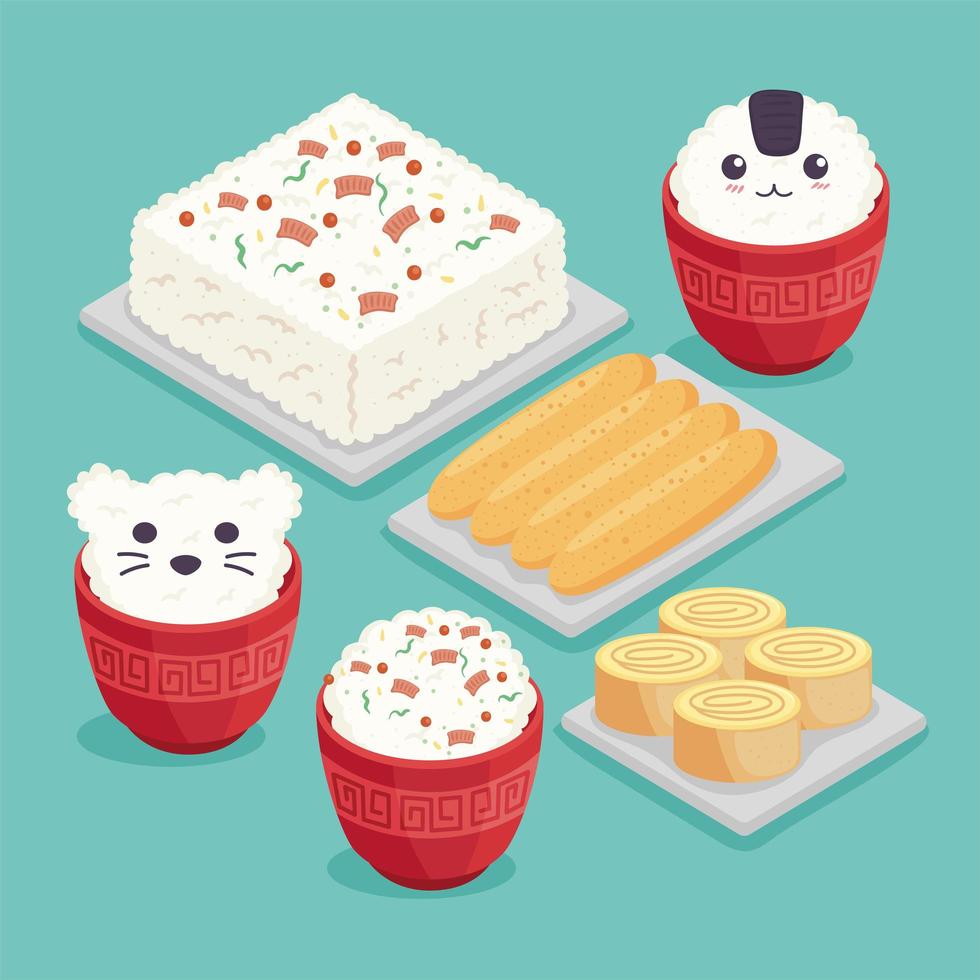 six bento box icons vector