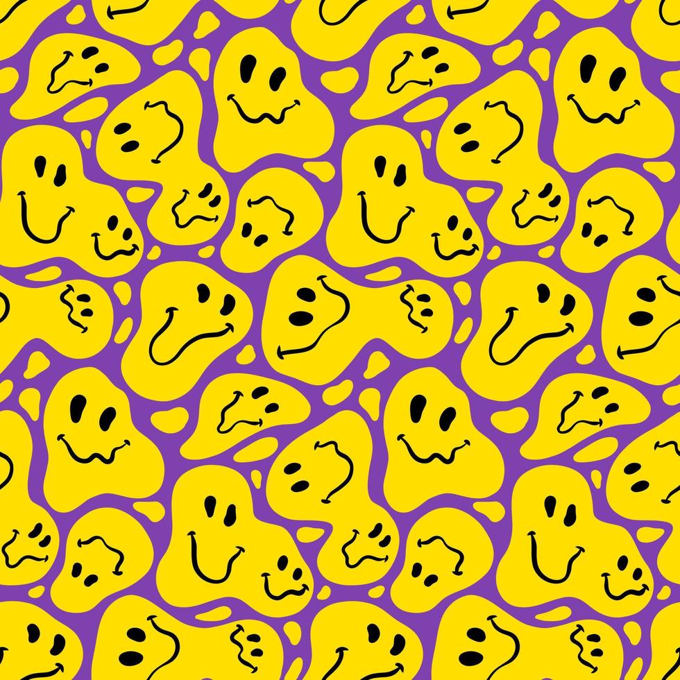 Distorted Smile Vector Seamless Pattern Design
