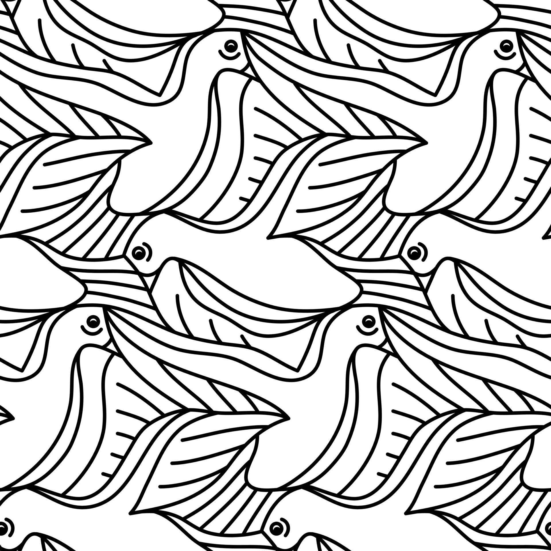 Simple Tessellation Bird Line Vector Seamless Pattern Design 5263422 Vector  Art at Vecteezy