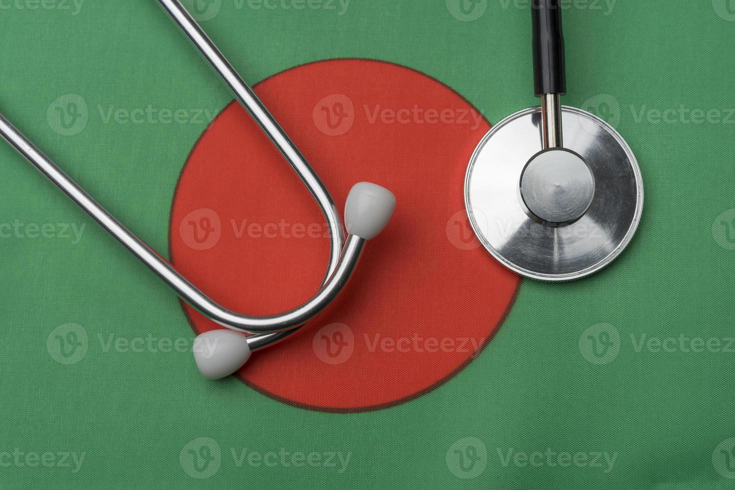 On the flag of Bangladesh is a stethoscope. photo