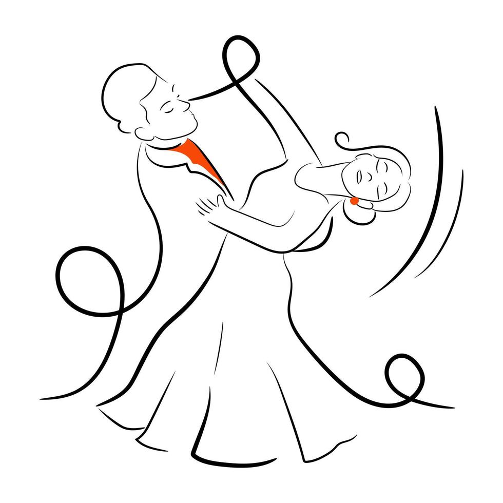 A beautiful hand drawn illustration of married couple vector