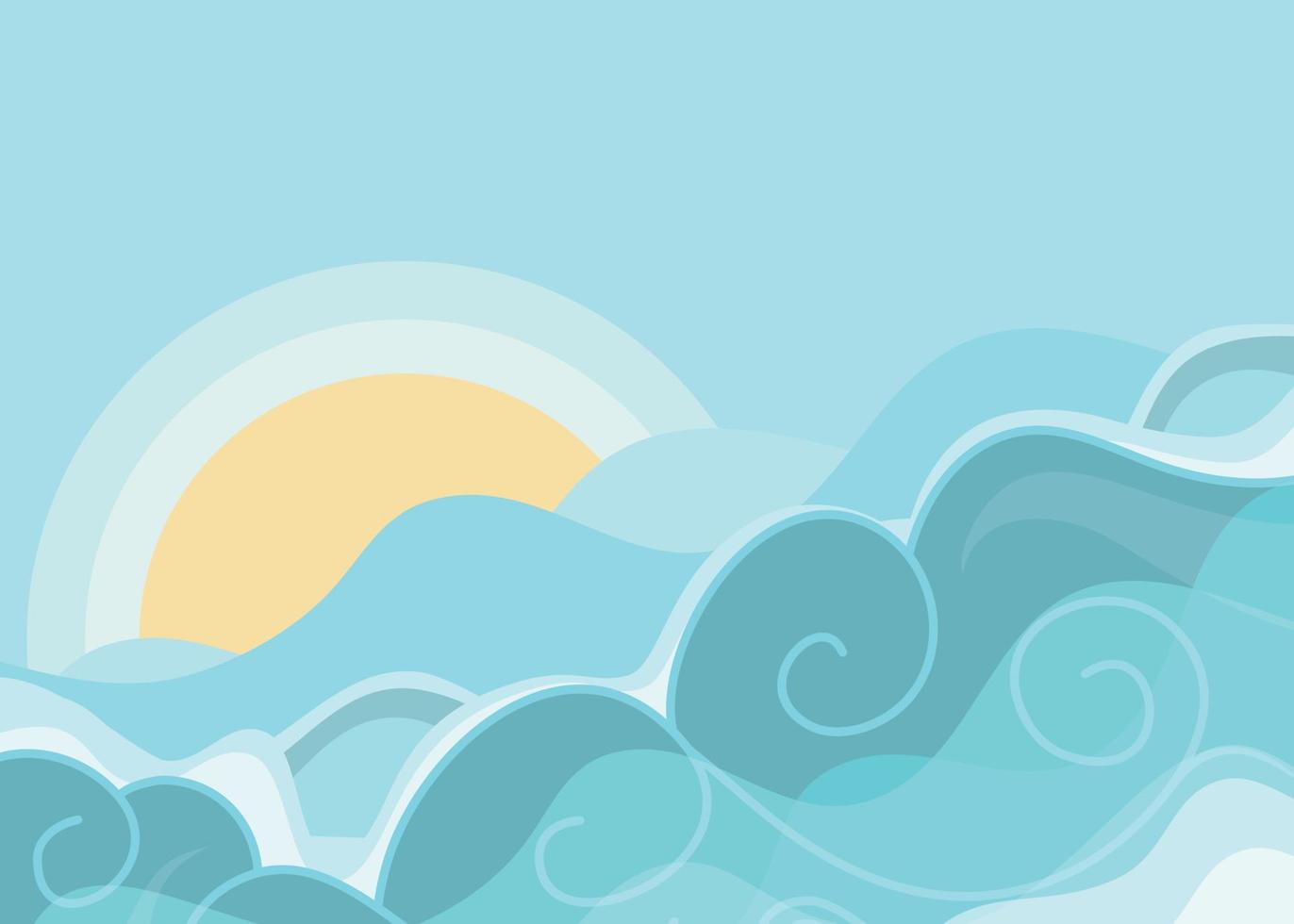 Abstract Asian Traditional Clouds Wallpaper Illustration. Vector Background.