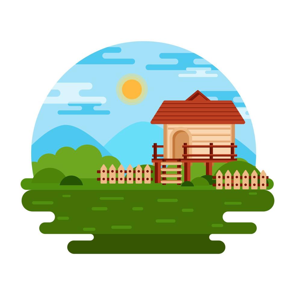 Get your hands on this amazing village landscape vector