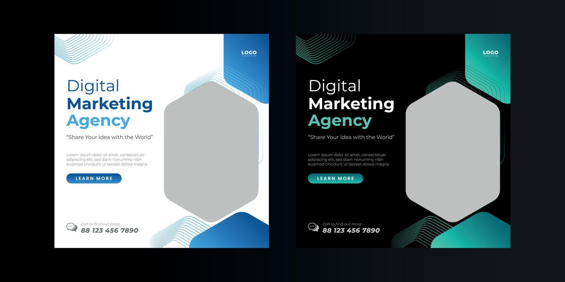 Digital Marketing Social Media Post Template vector