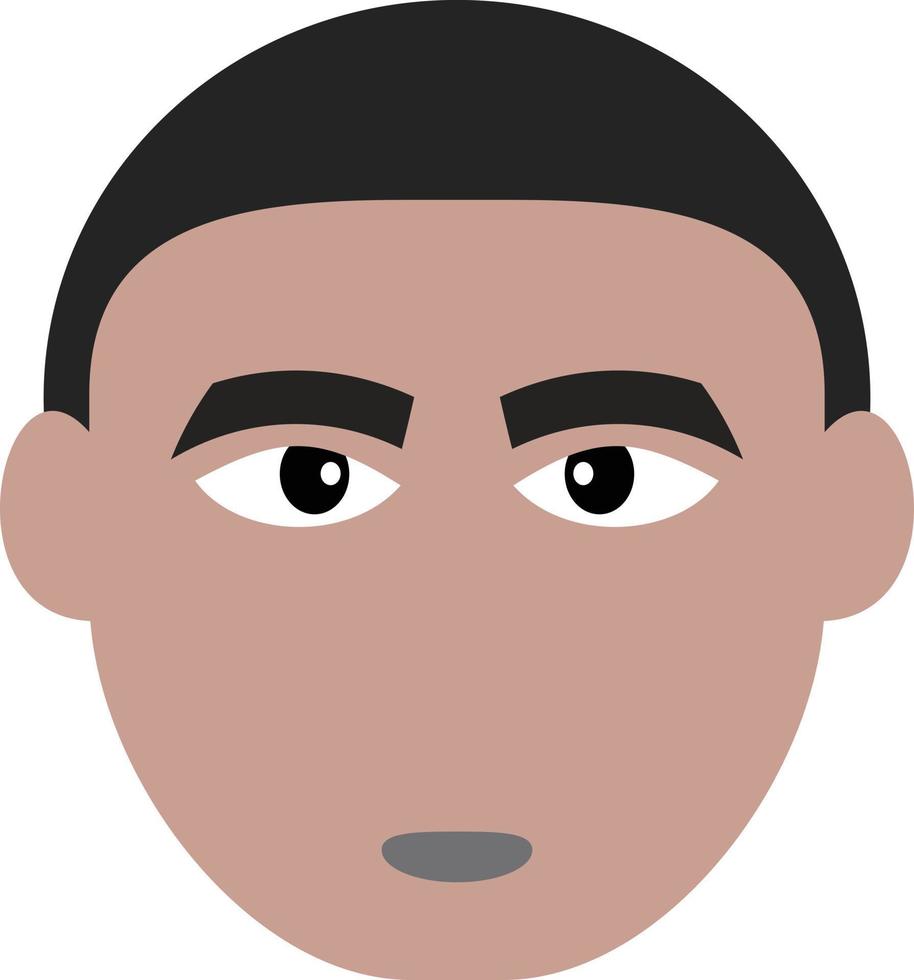 Male head portrait icon sticker design. vector