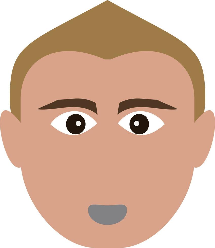 Male head portrait icon sticker design. vector