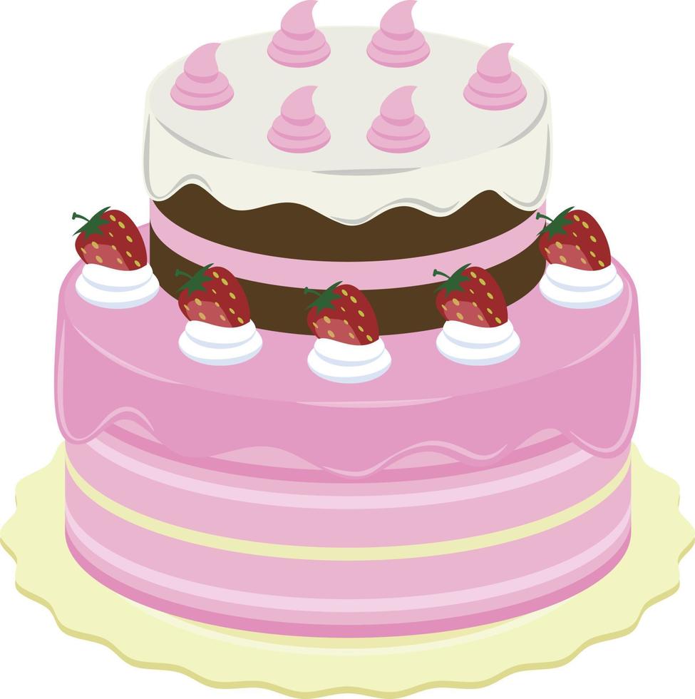 hermoso icono de pastel de boda, delicioso diseño de ilustración de pastel de cumpleaños. vector