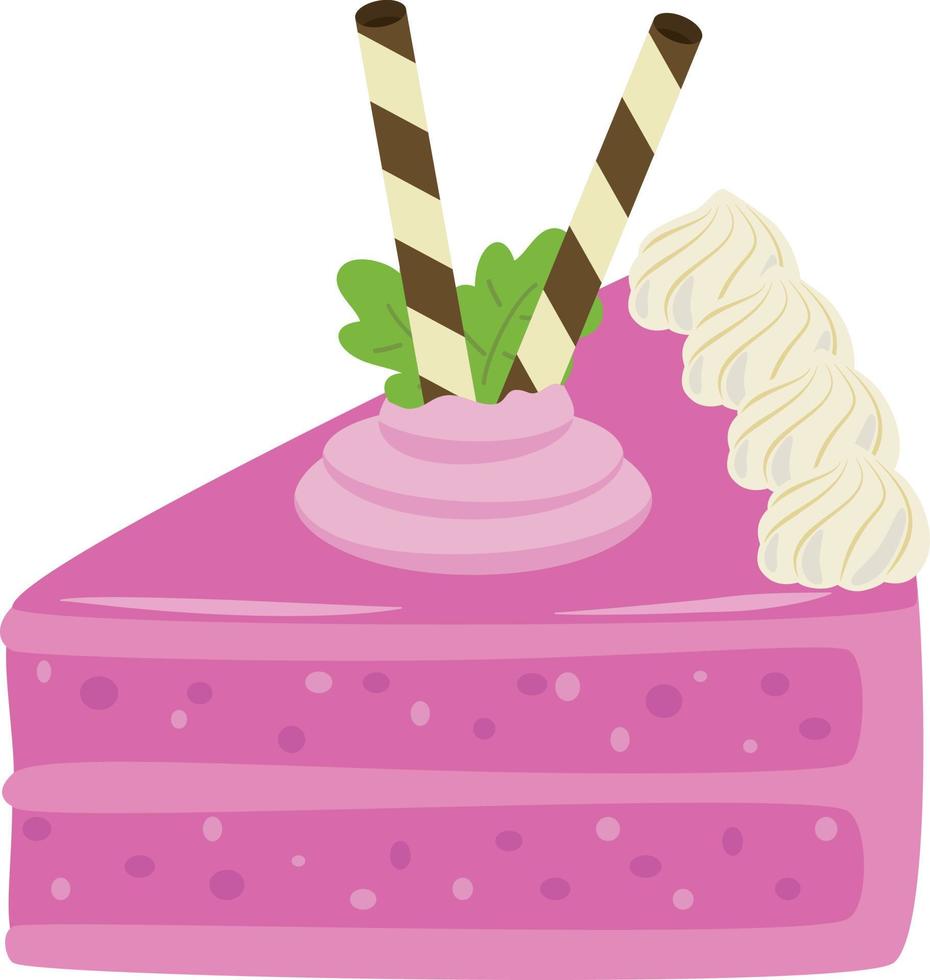 Delicious Strawberry Cake Icon Illustration Design. vector