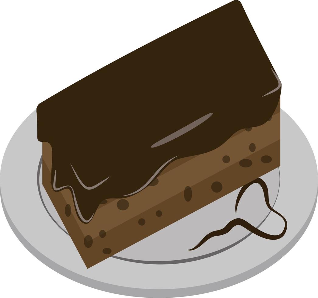 Sweet Delicious Chocolate Cake Icon Illustration Element Design. vector