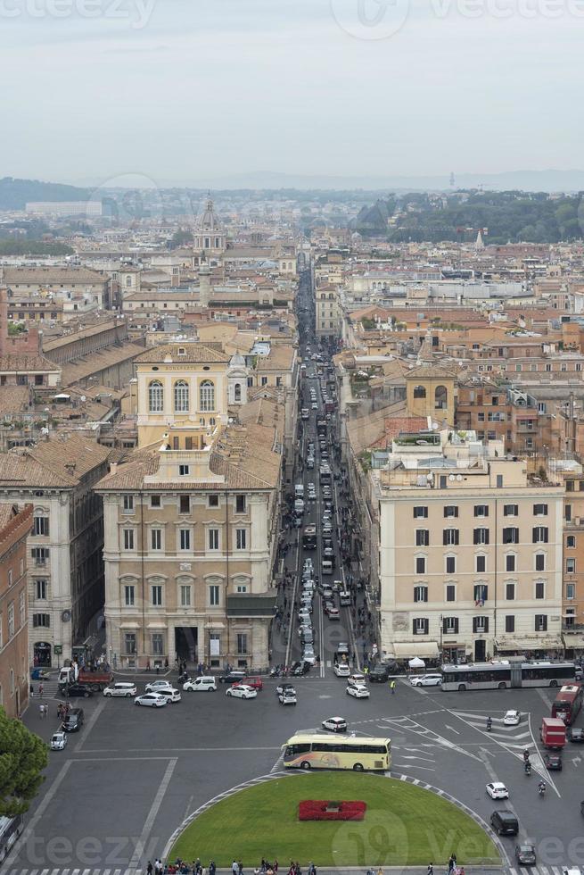 Wide angle view of Piazza Venezia Rome, Italy. photo