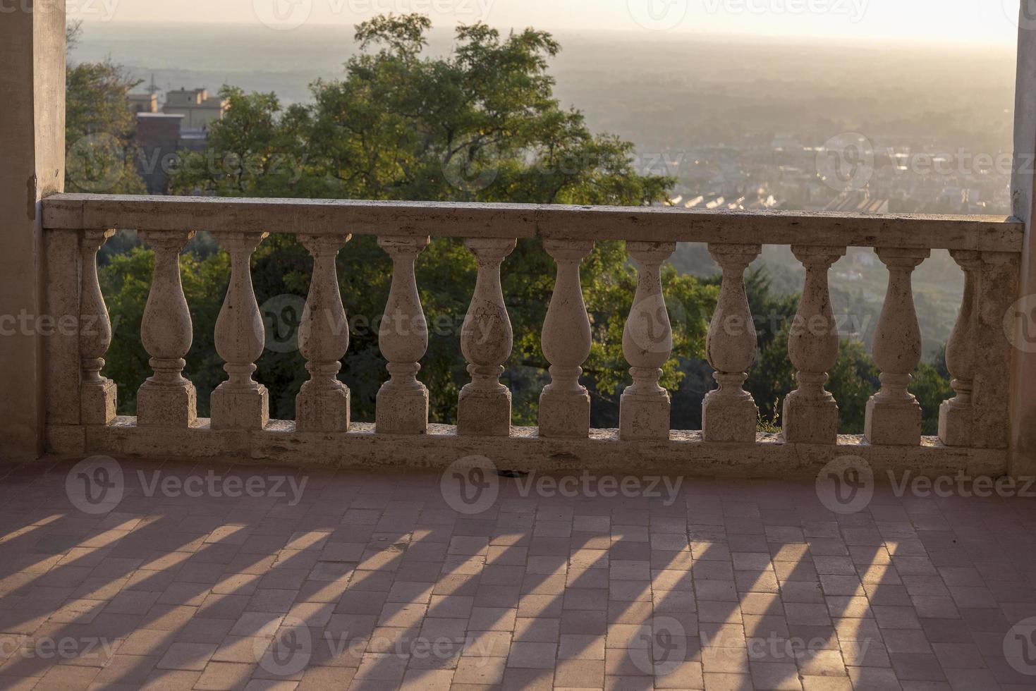 Marble railing at Villa d'este in Tivoli. photo