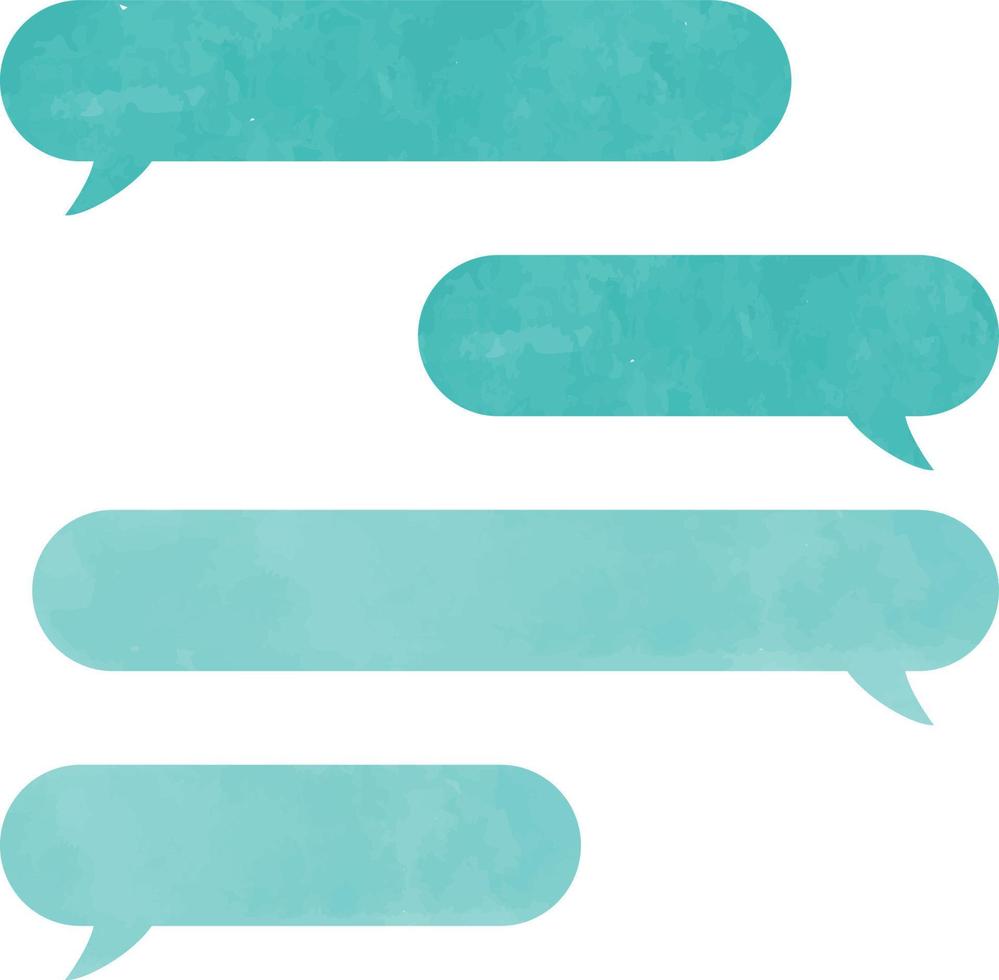 Cute blue watercolor message box vector