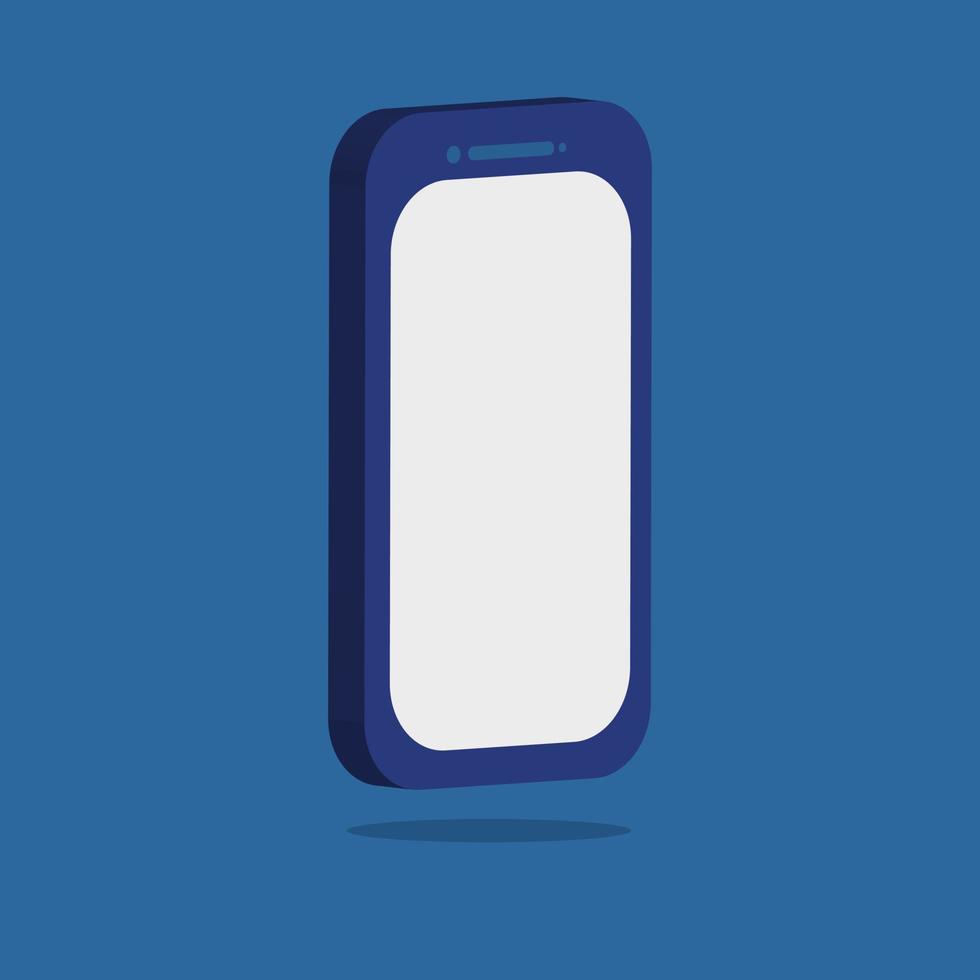 Isometric of mobile phone on classic blue background. communication concept. vector