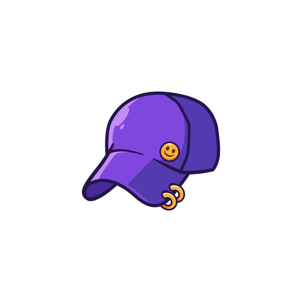 gorra, caricatura, ilustración vector