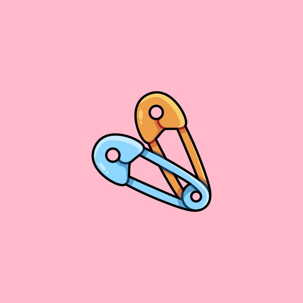 safety pin cartoon illustration vector