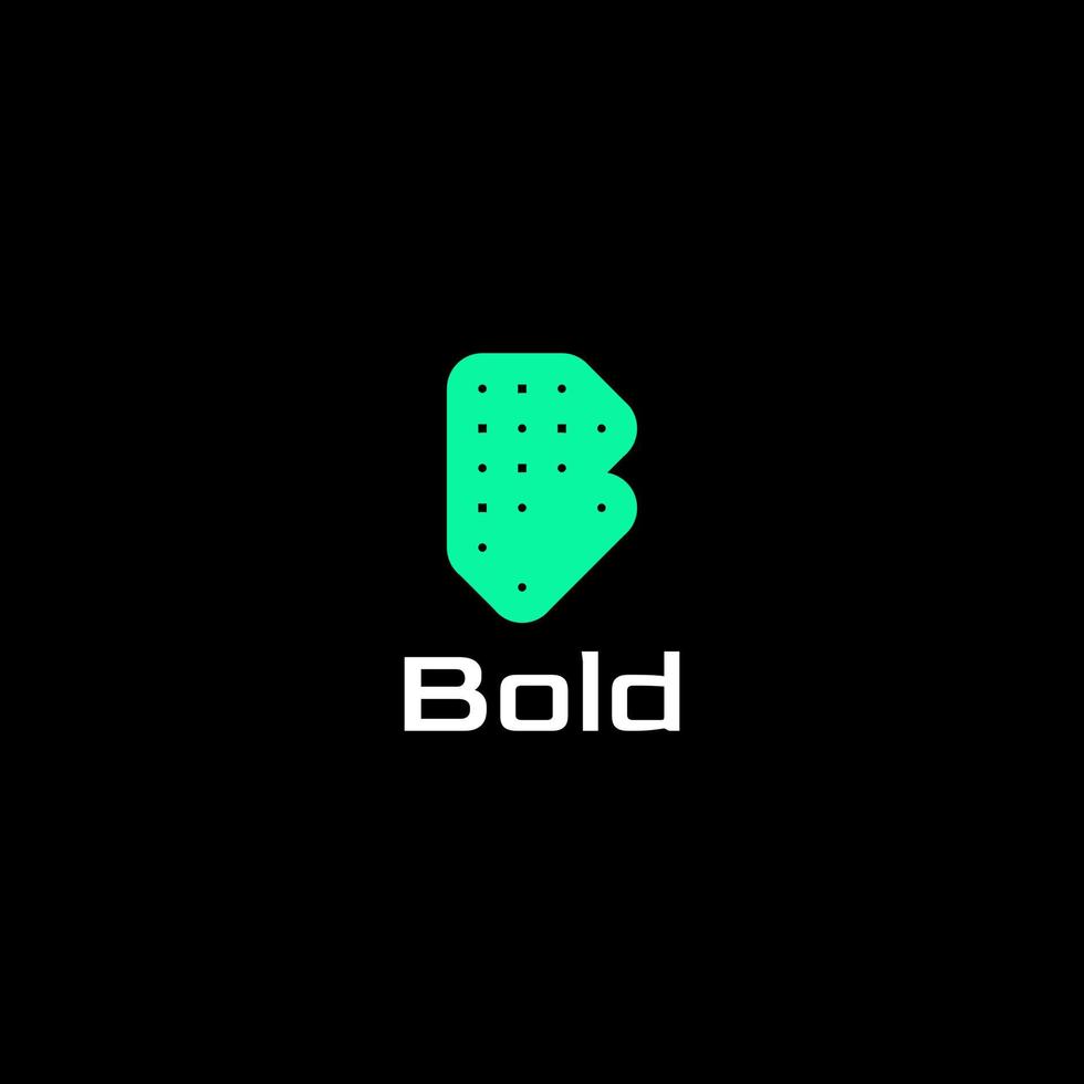 futuristic B Dot simple logo vector