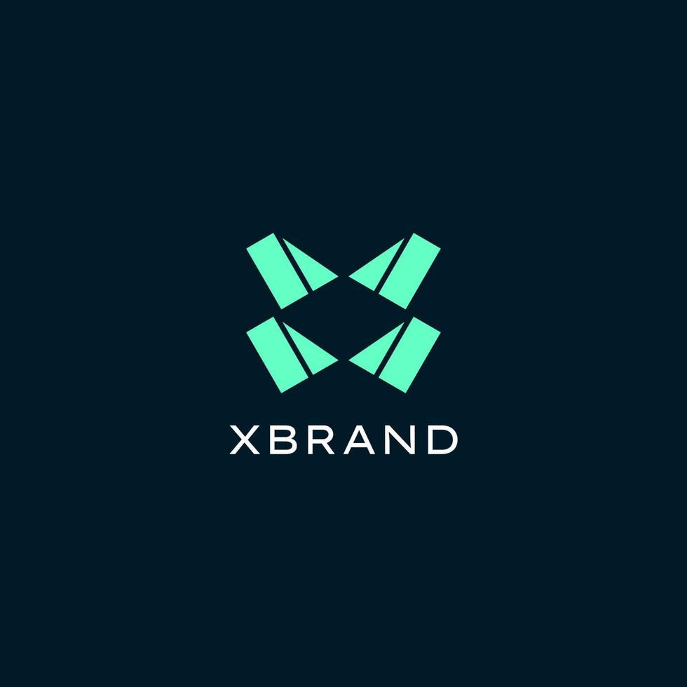 Dynamic Flat X Green logo vector