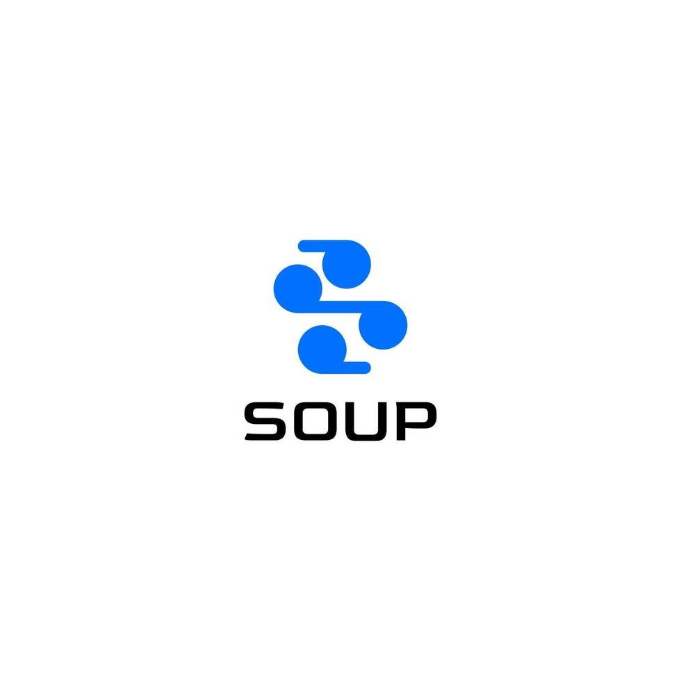 Monogram P S Tech Futuristic simple logo vector