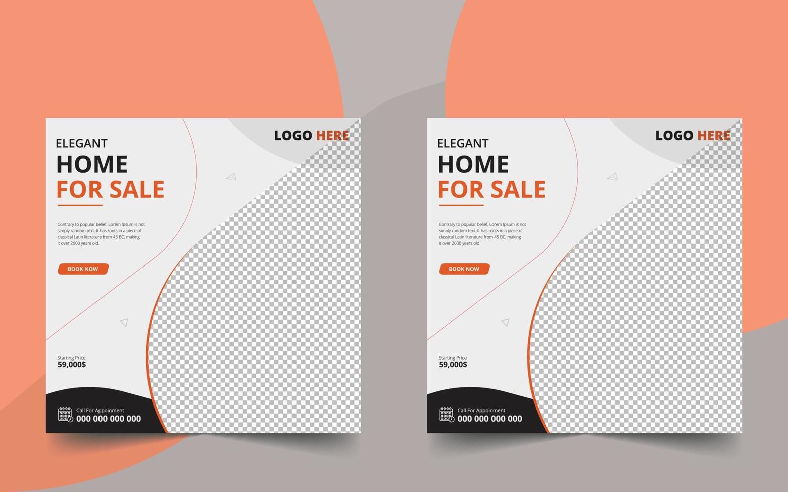 Modern Real Estate Social Media Post Template Design vector