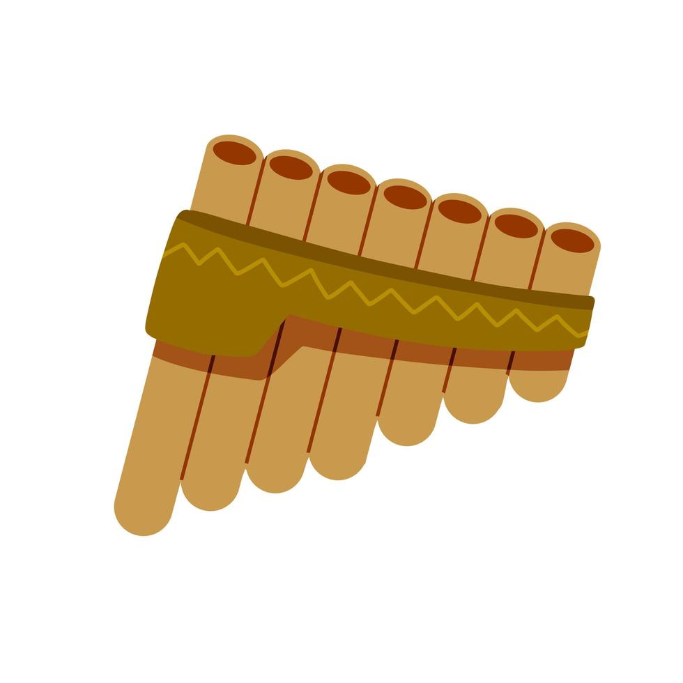 Pan flute. Bamboo pipe. Folk musical instrument of Greece vector