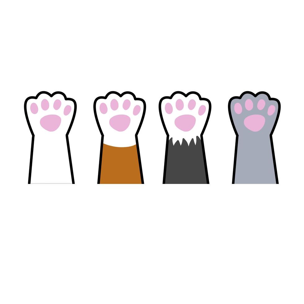 Set of different paw. vector