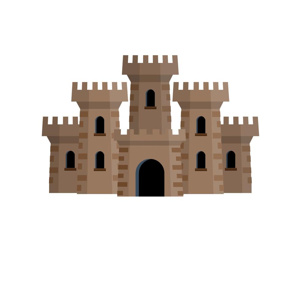 castillo de piedra europeo medieval. fortaleza de los caballeros. vector